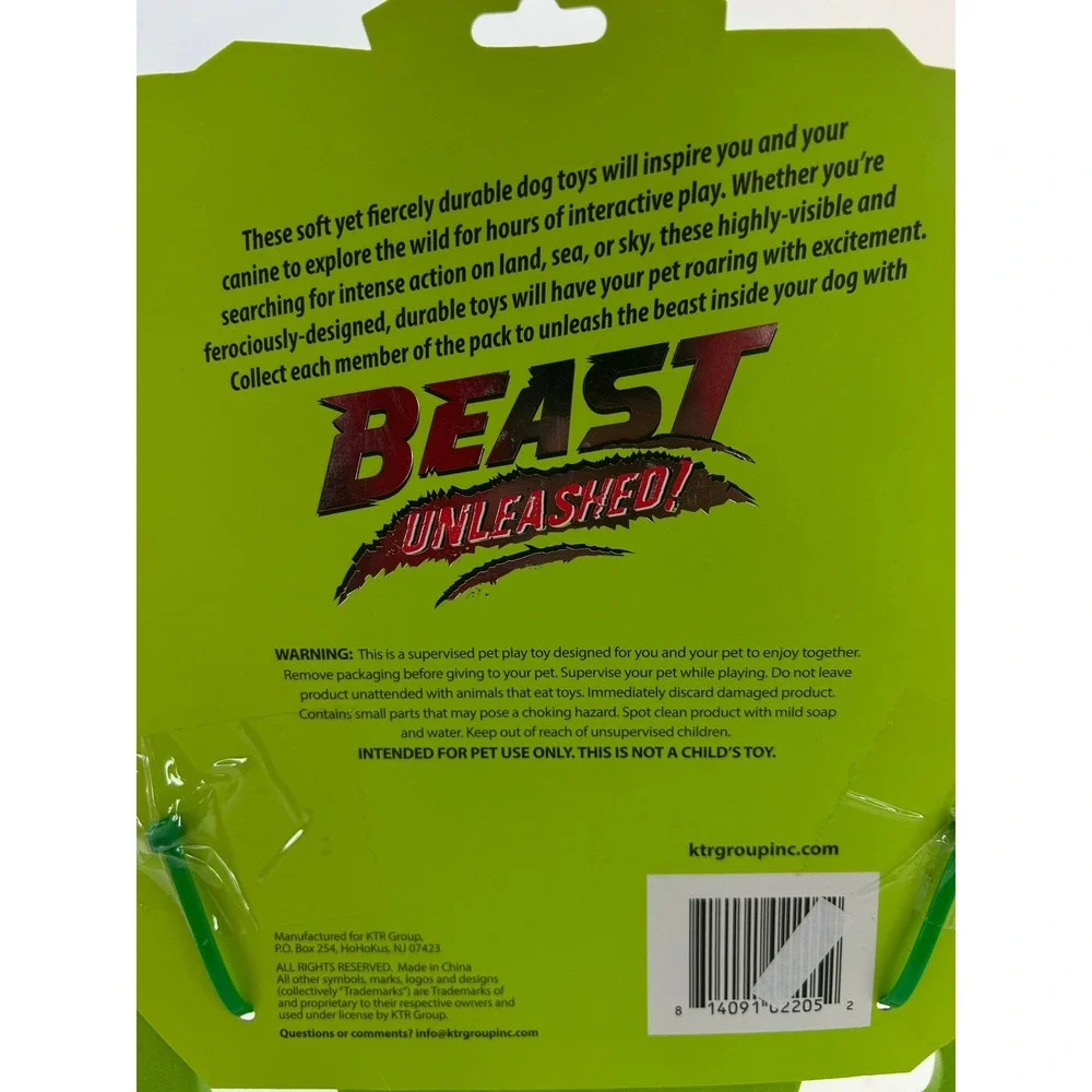 Beast Unleashed Tricera Tosser Dog Toy  OS Green 0939